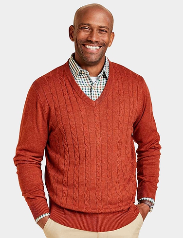 Rust v neck sweater top