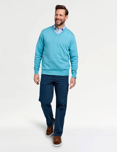 Pegasus Luxury Cotton V Neck Sweater