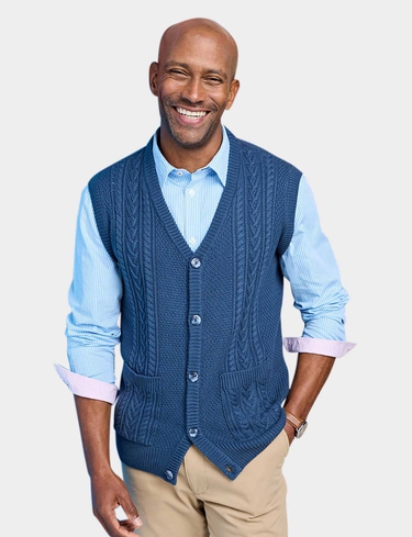 Tootal Cable Knitted Waistcoat | Chums