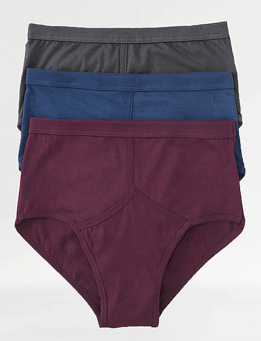 Pack of 3 Plain High Rise Briefs