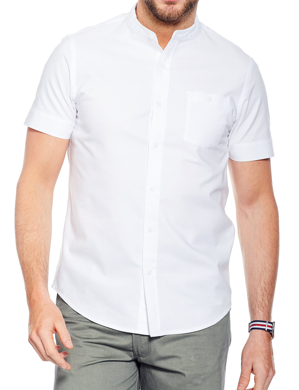 Short Sleeve Grandad Collar Shirt | Chums