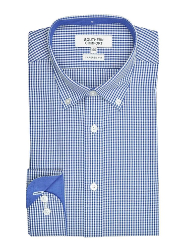 Southern Comfort Long Sleeve Check Shirt With Button Down Collar