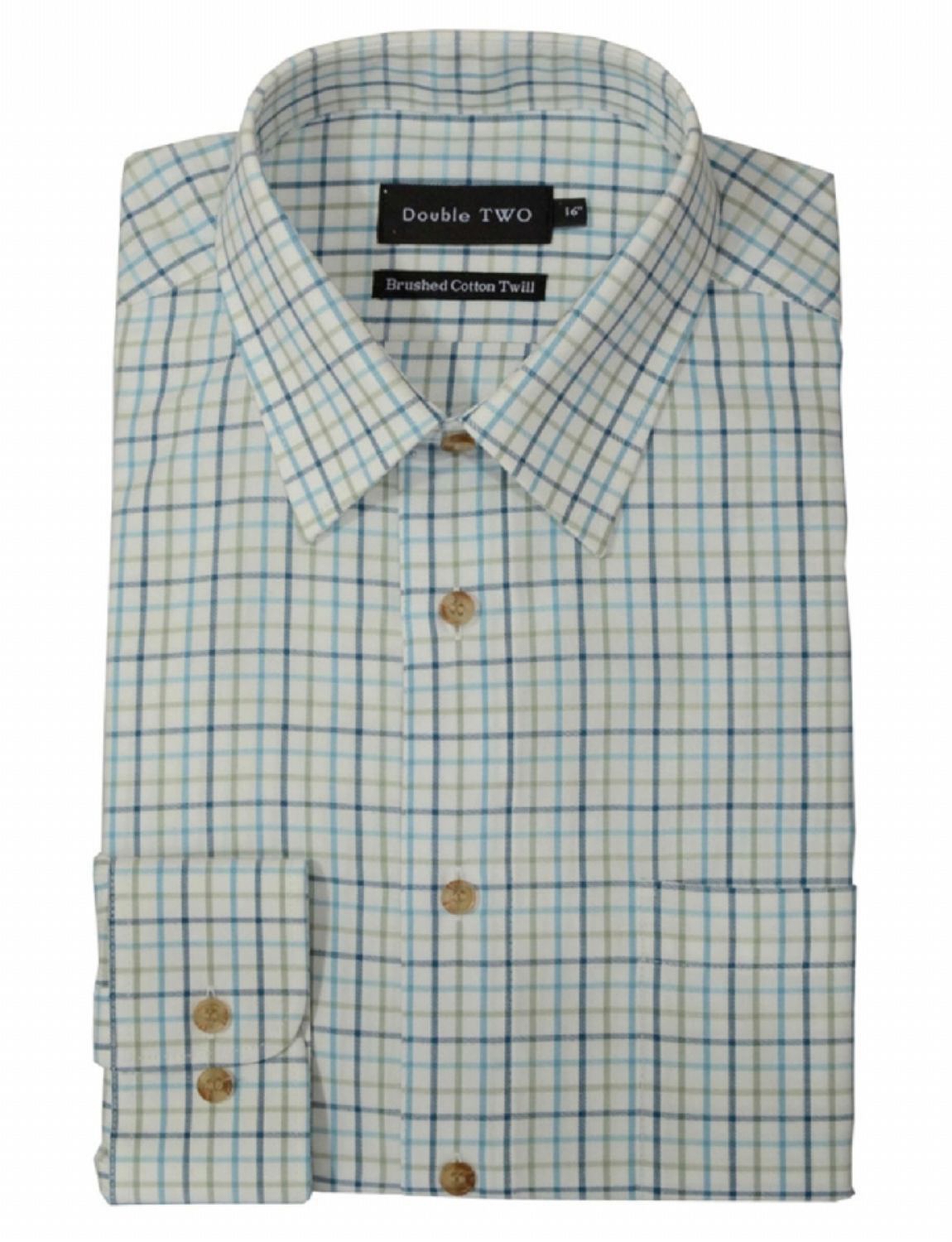 Double Two Classic Tattersall Check Shirt - Menswear Shirts & Tops