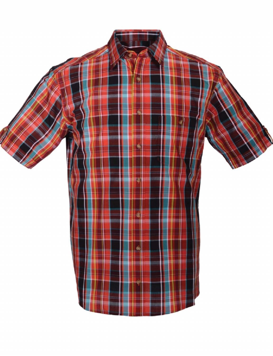 Double Two Vibrant Short Sleeve Check Shirt Menswear Shirts & Tops