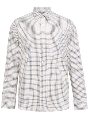Peter Gribby Long Sleeve Brushed Check Country Shirt - Blue