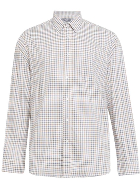 Peter Gribby Long Sleeve Brushed Check Country Shirt - Blue