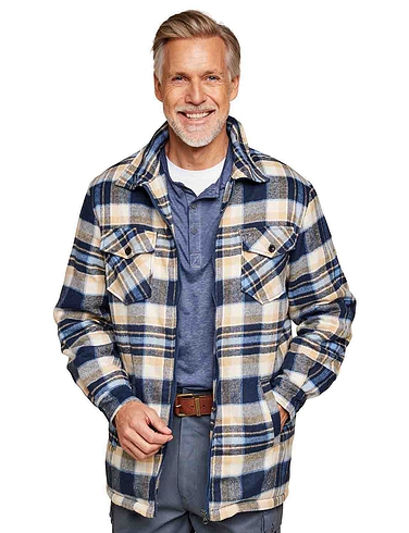 Pegasus Sherpa Lined Zip Through Overshirt