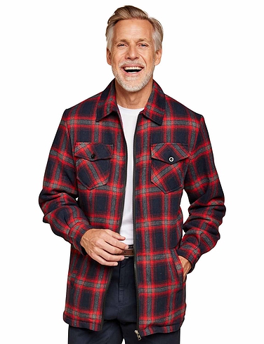 Pegasus Sherpa Lined Zip Through Overshirt
