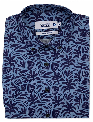 Double Two Short Sleeve Floral Print Shirt