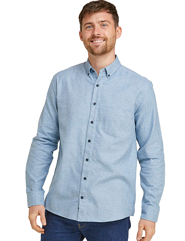 Double Two Check Long Sleeve Shirt - Blue