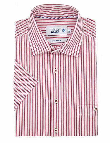 Double Two Red Pinstripe Short Sleeve Shirt