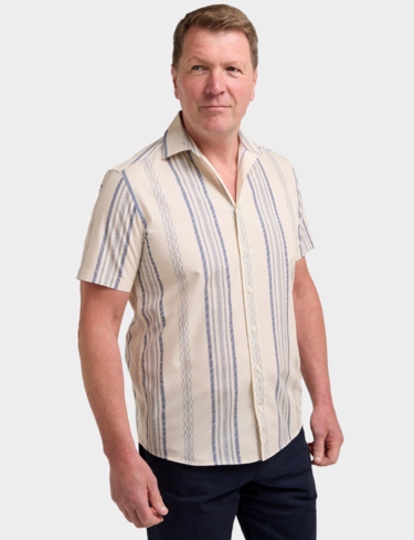 Short Sleeve Stripe Double Two Shirt