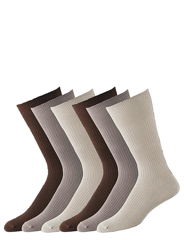 Pack Of 6 Light Assorted Socks