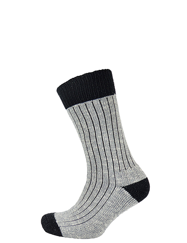 Cotton Rich Knitted Walking Socks 2 Pack - Black