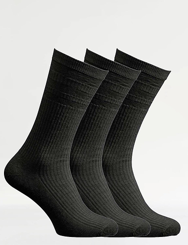 HJ Hall Pack Of 3 Wide Fit Softop Socks