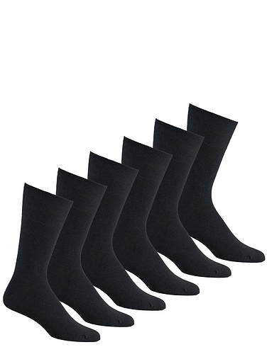 Pack of 6 Gentle Grip Diabetic Socks - Black