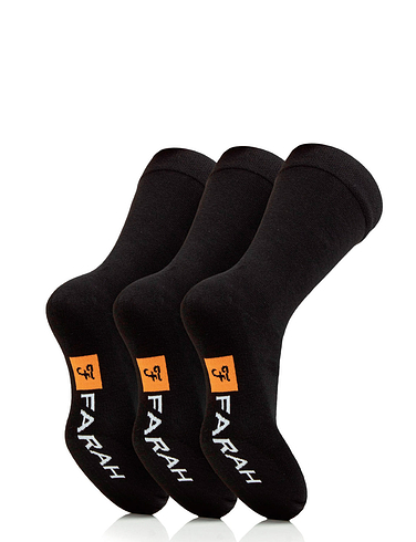 Farah Cotton Rich Soft Grip 3 Pack Socks