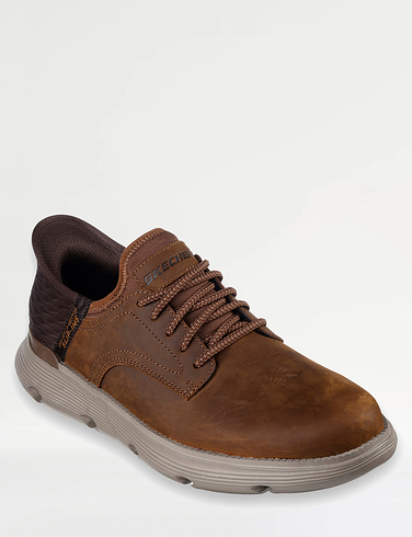 Skechers Leather Wide 2E to 3E Fit Sip In Shoe