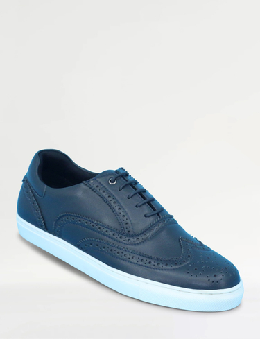 Pegasus Leather Wide Fit Brogue Trainer