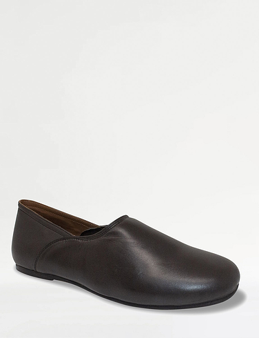 Leather Grecian Standard Fit Slipper With Leather Sole