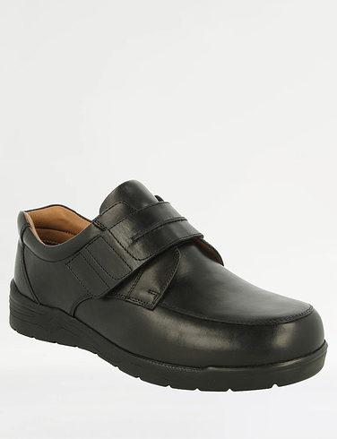 DB Shoes Mens Donald Leather Touch Fasten Extra Wide EE - 4E