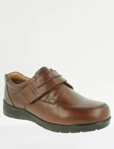 Mens Wide Fit DB Donald Shoes, Brown Leather / 11 / 2V (2E - 4E)
