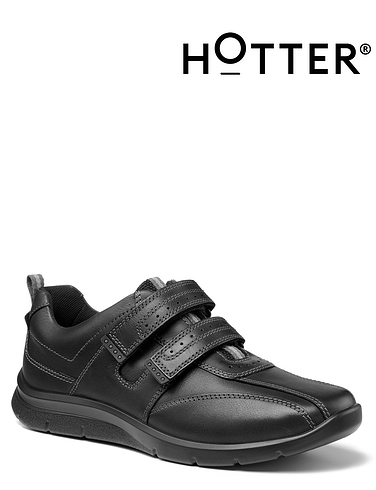 Hotter Energise Dual Wide Fit Leather Touch Fasten Shoes