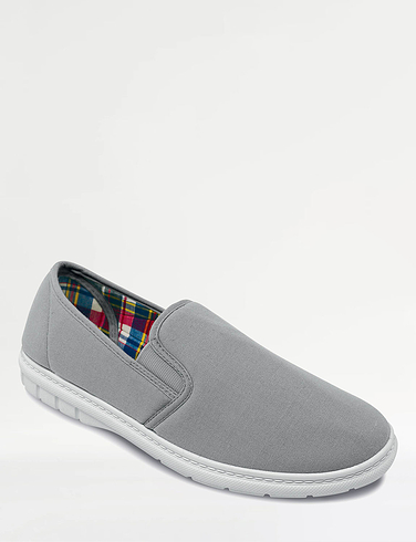 Canvas Elastic Gusset Slip On Standard Fit Shoe
