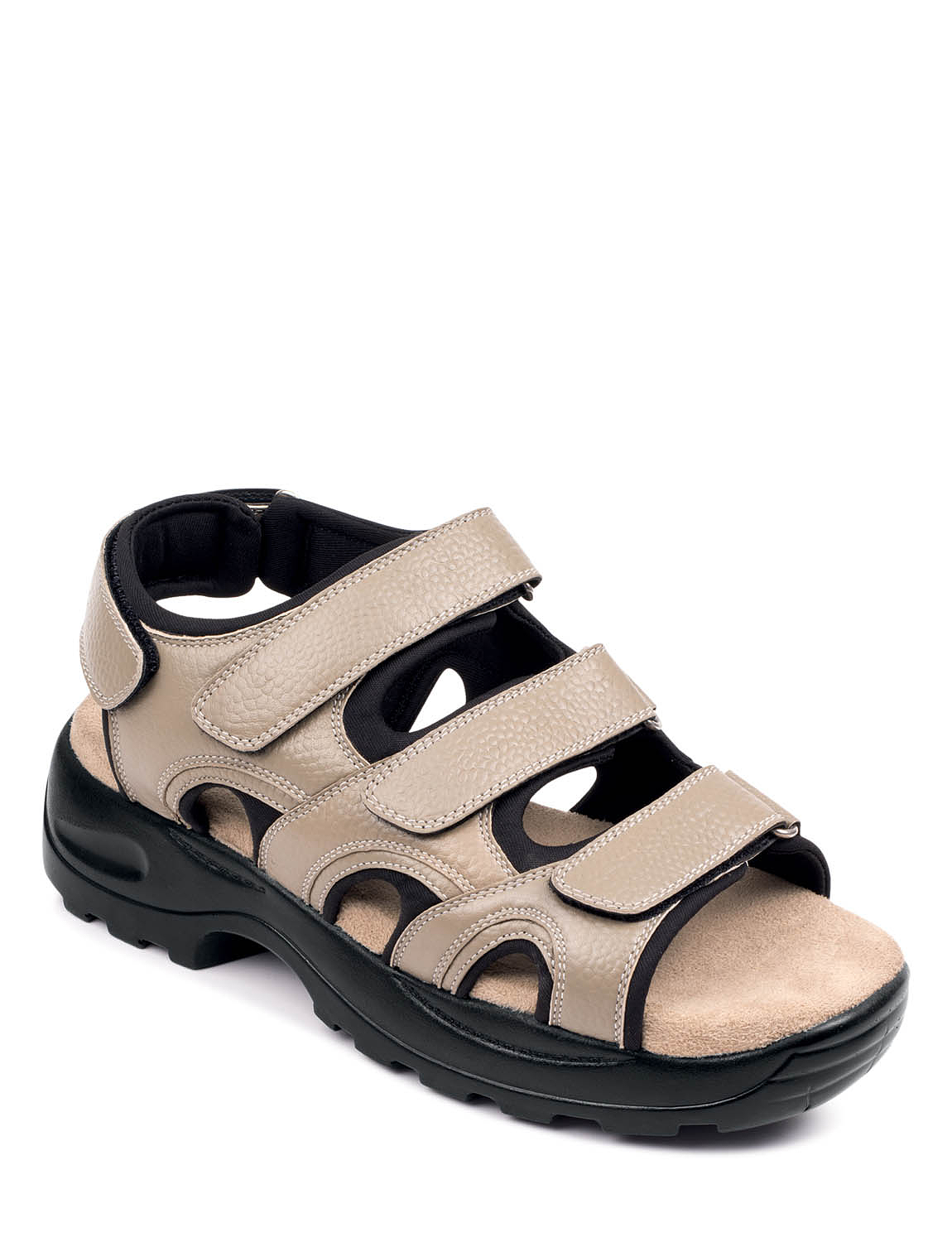 mens leather sandals with heel strap