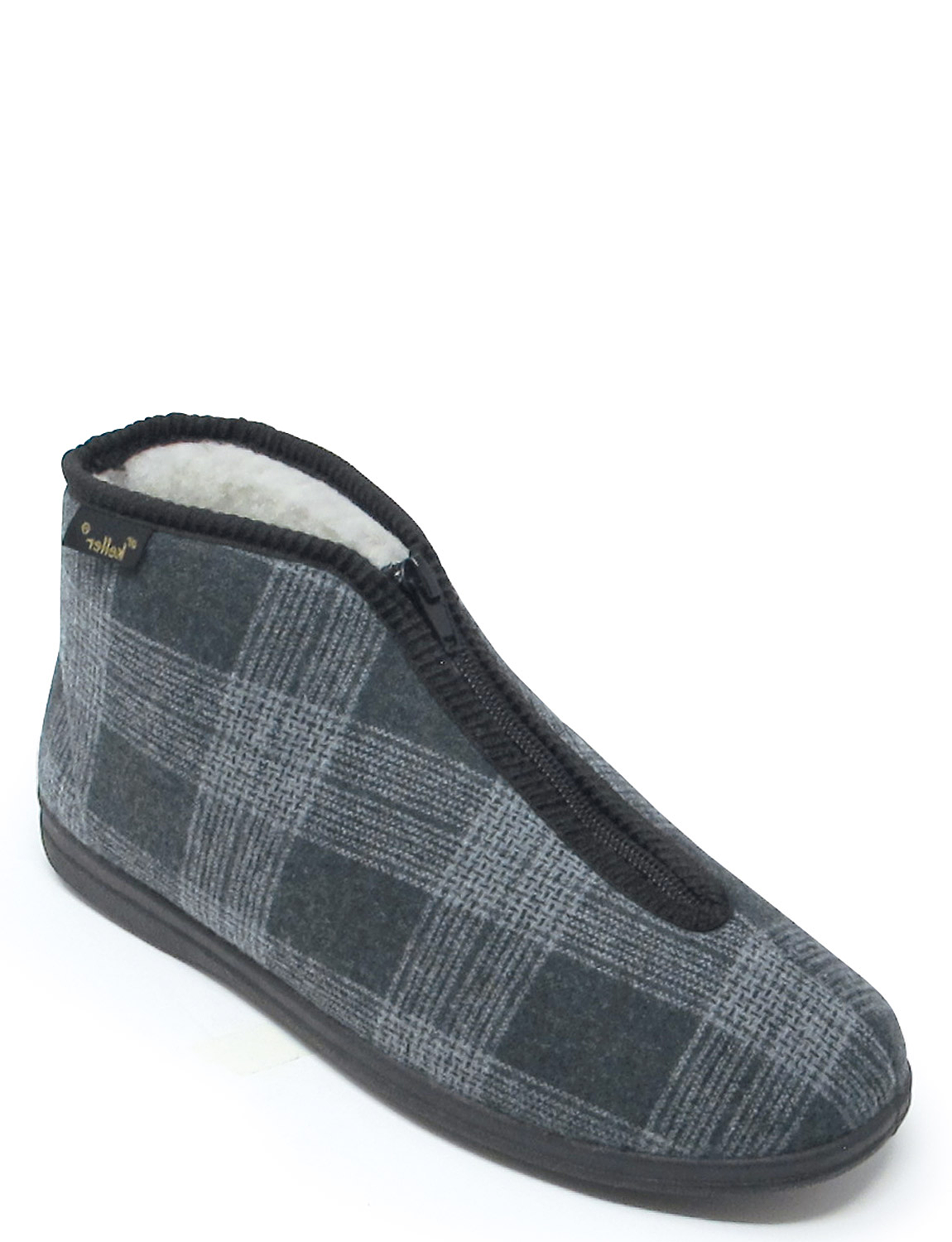 Dr Keller Zip Fastening Thermal Lined Boot Slipper Chums