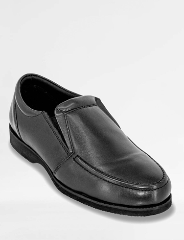 Leather Wide Fit Slip On Shoe
