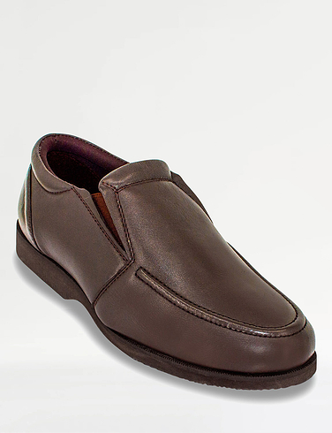 Leather Wide Fit Slip On Shoe
