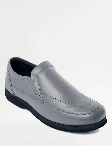 Leather Wide Fit Slip On Shoe