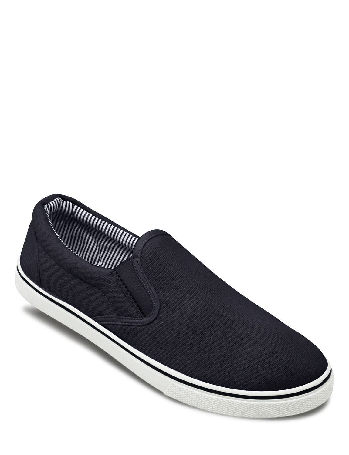 mens canvas slip on shoes white