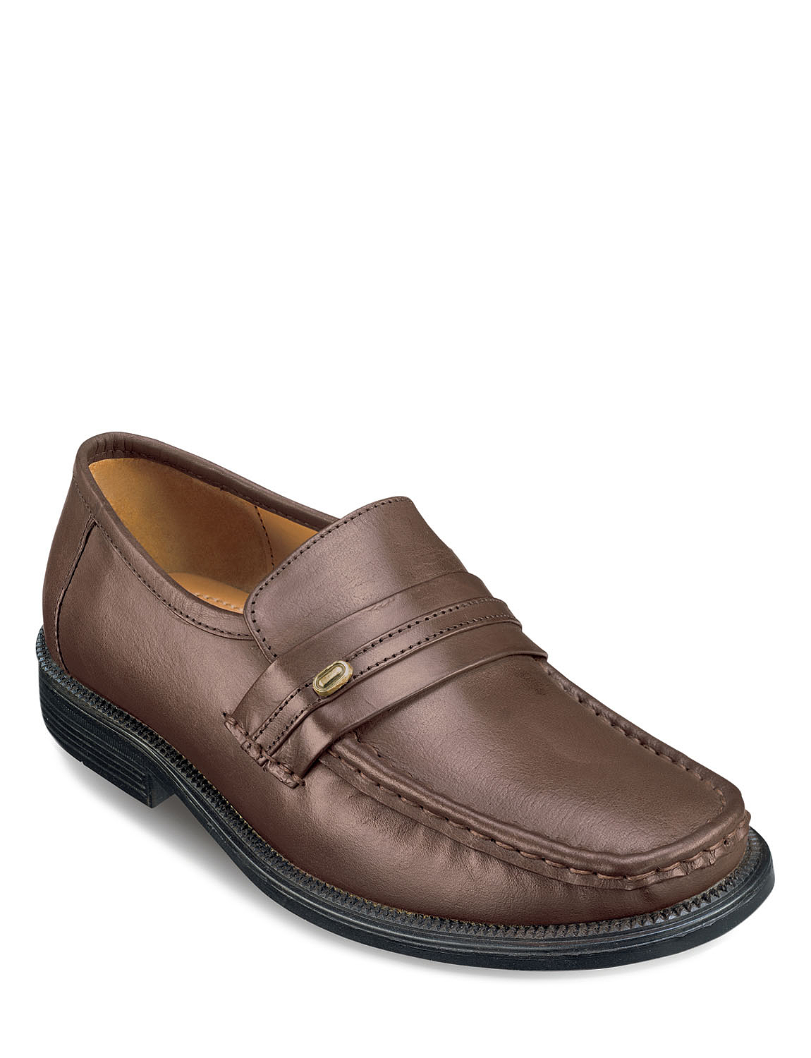 Leather Wide Fit Slip On Moccasin Shoe Chums