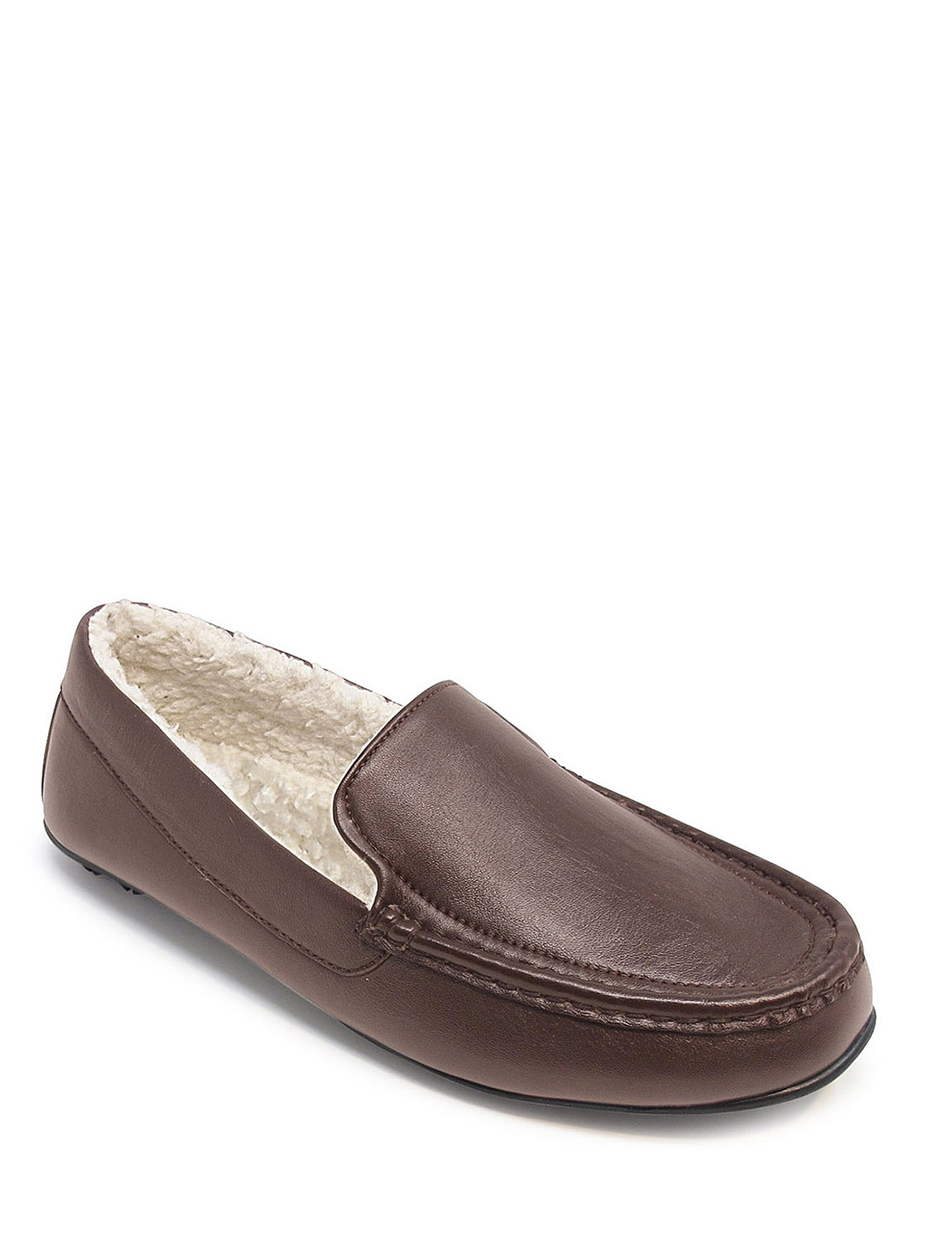 leather slippers with flannel lining