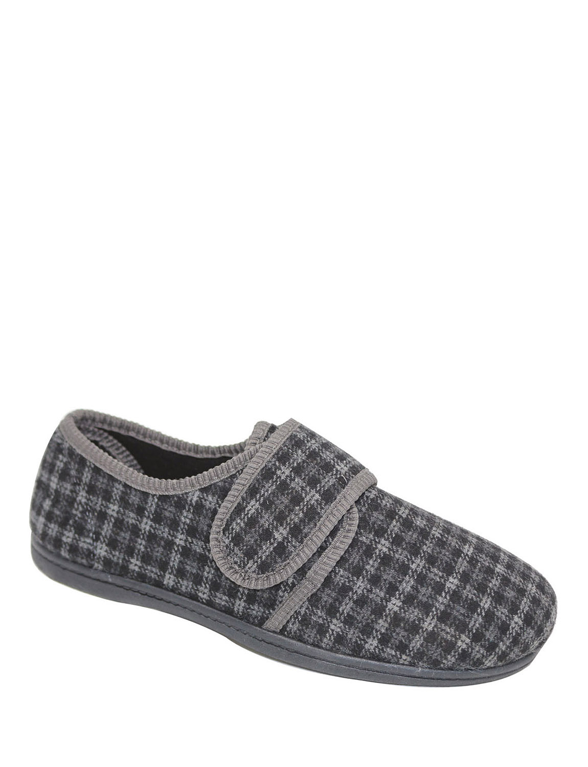 Mens Ladies Very Wide Fitting Touch Fasten Memory Foam Insole Slippers Size