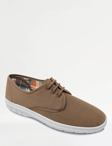 Canvas Wide Fit Lace Up Shoe