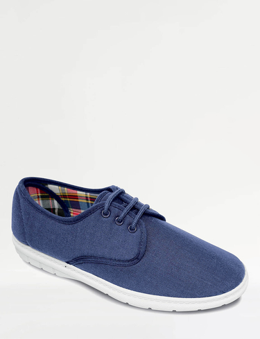Canvas Wide G Fit Lace Up Shoe