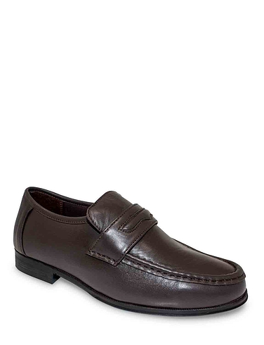 The Fitting Room Leather Wide Fit Slip On Moccasin