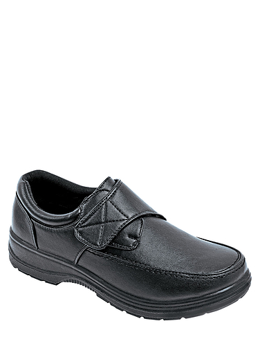 Mens Touch Fasten Comfort Wide Fit Shoe