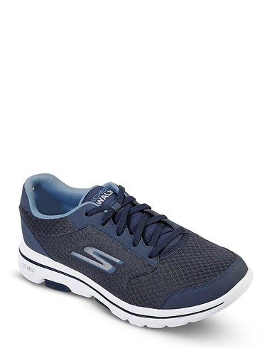 Skechers GOwalk 5 Qualify Wide Fit Lace Up Trainer - Navy
