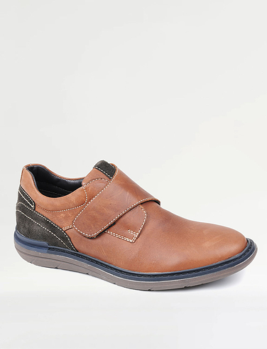 Catesby Mens Luxury Leather Touch Fasten Shoes