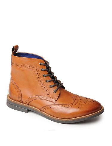 Mens Luxury Leather Brogue Boot