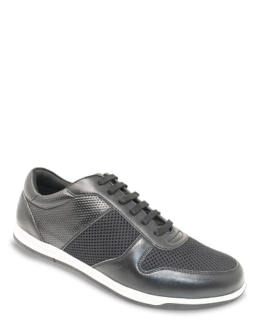 Pegasus Leather And Mesh Wide Fit Lace Trainer