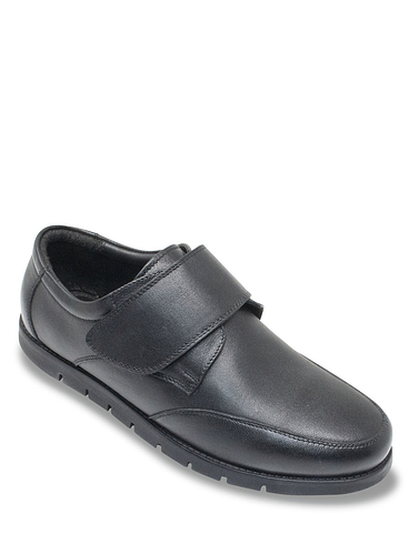 The Fitting Room Wide Fit Leather Touch Fasten Shoe