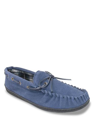 mens moccasin slippers wide fit