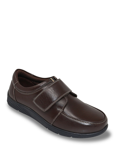 Dr Keller Wide Fit Leather Shoe With Rubber Sole