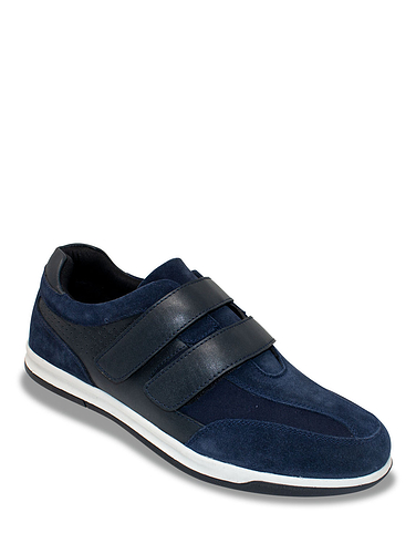 Pegasus Wide Fit Leather Suede Trainer