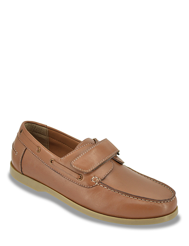 Pegasus Wide Fit Leather Touch Fasten Boat Shoe